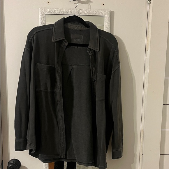 Aerie Charcoal Gray shacket - Picture 1 of 4
